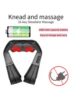 Fearlex Rechargeable Shiatsu Neck and Back Massager with Soothing Heat | Cordless Electric Deep Tissue 3D Kneading Massage Pillow for Pain Relief, Home, Office, and Car use with 2000 mAh Battery  - Image 2