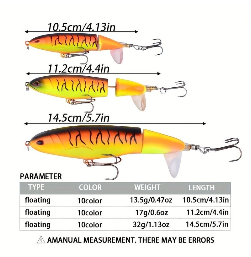Fishing Lure Hard Bait 10.5cm 13.5g Pencil Wobber Surface Swimmer Tractor - Image 4