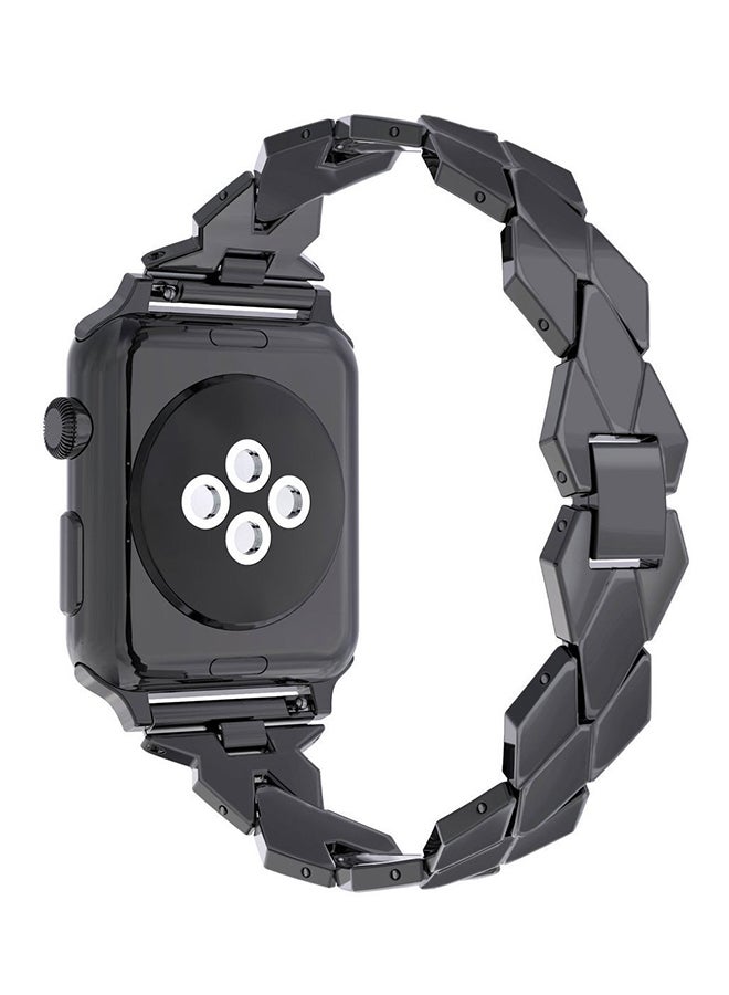 ISank Replacement Rhombus Design Band For Apple Watch Series 1/2/3 42mm Black - Image 3