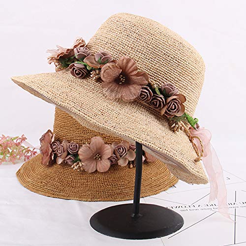 WLBON Flower Crown Headband Wreath Garland Hair Bands Floral Wedding Bridal Hair Hoop Women Leaf Ribbon Party Decoration Headdress Headwear Christmas Handmade Headpiece Hair Accessories 2 Pack Coffee - Image 4