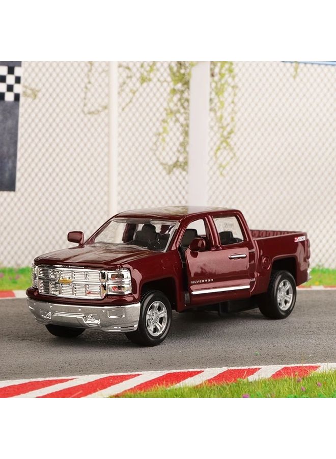 Maisto Chevrolet Silverado 1 43 Burgundy Alloy Car Model Toy Gift For Boys - Image 1