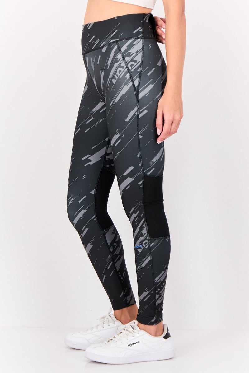 Reebok Women Tight Fit Brand Logo Running Tights, Multicolor - Image 2