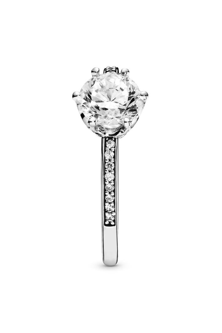 PANDORA Crown Sterling Silver Ring with Clear Cubic Zirconia - Image 2