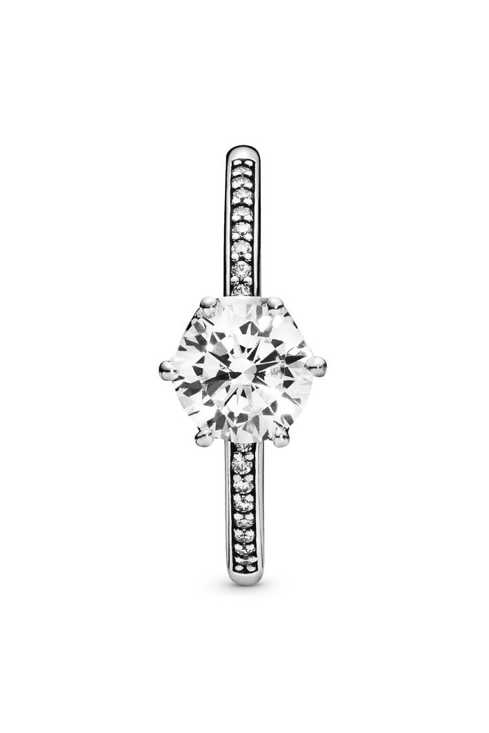 PANDORA Crown Sterling Silver Ring with Clear Cubic Zirconia - Image 3