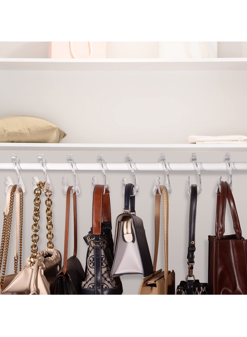 SOLARAE 4 Pcs Purse Hanger Hooks Tote Bag Hangers Handbag Organizers for Hanging Purses Totes Satchels Handbags Backpacks  (Clear) - Image 5