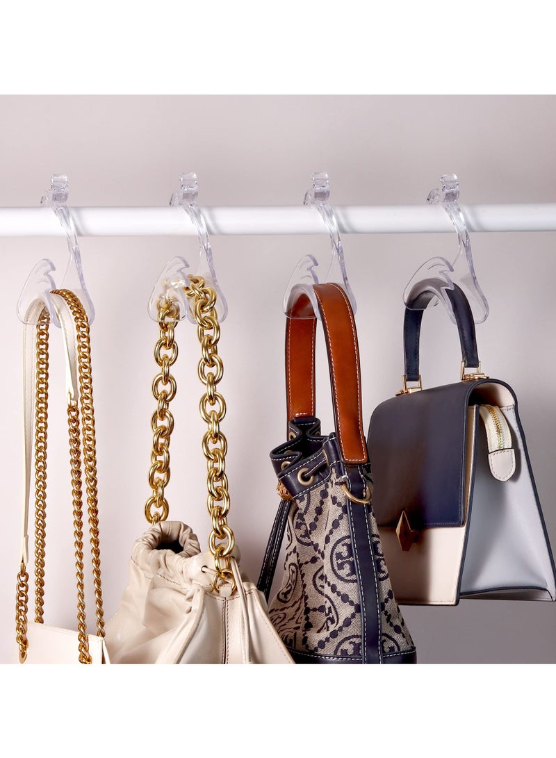 SOLARAE 4 Pcs Purse Hanger Hooks Tote Bag Hangers Handbag Organizers for Hanging Purses Totes Satchels Handbags Backpacks  (Clear) - Image 4