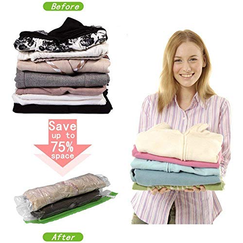 SONIQE Vacuum Storage Reusable Zip Lock Smart Space Saver Bags (Pack of 4) - Image 5