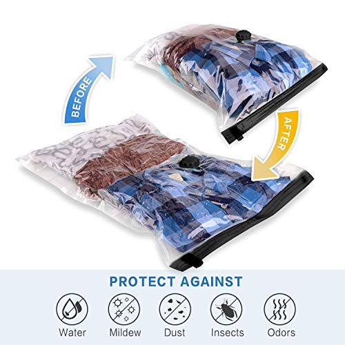SONIQE Vacuum Storage Reusable Zip Lock Smart Space Saver Bags (Pack of 4) - Image 4