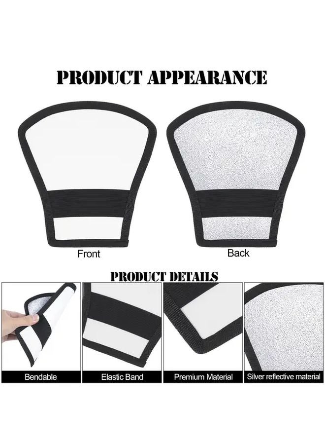 Flash Diffuser Reflector Kit With Silvery White Reflector Universal Mount For Speedlight - Image 4