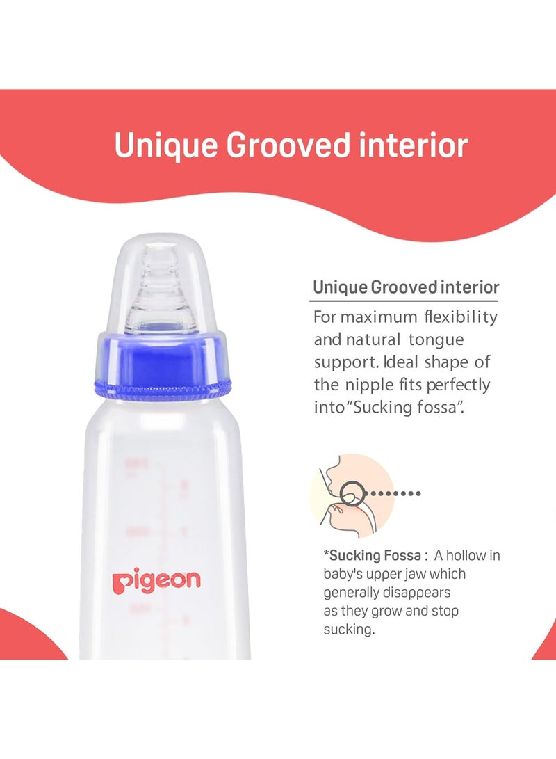 Pigeon Peristaltic Baby Nursing/ Feeding Bottle KPP Nipple L,For 9+ Month Babies,BPA Free,BPS Free,Blue and White,240 ml,Pack of 2 - Image 4
