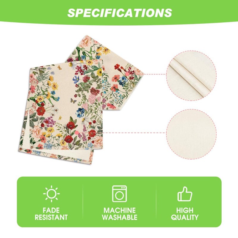 Artoid Mode Plants Floral Butterfly Valentine's Day Table Runner, Anniversary Wedding Kitchen Dining Table Decoration for Home Party Decor 13x72 Inch - Image 5