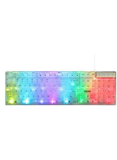 Generic transparent keyboard with Fixed background lights with different mixed 7 colors 104 keys High quality  - Image 1