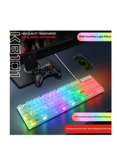 Generic transparent keyboard with Fixed background lights with different mixed 7 colors 104 keys High quality  - Image 2