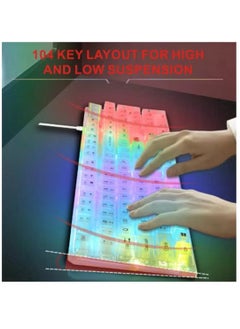 Generic transparent keyboard with Fixed background lights with different mixed 7 colors 104 keys High quality  - Image 4