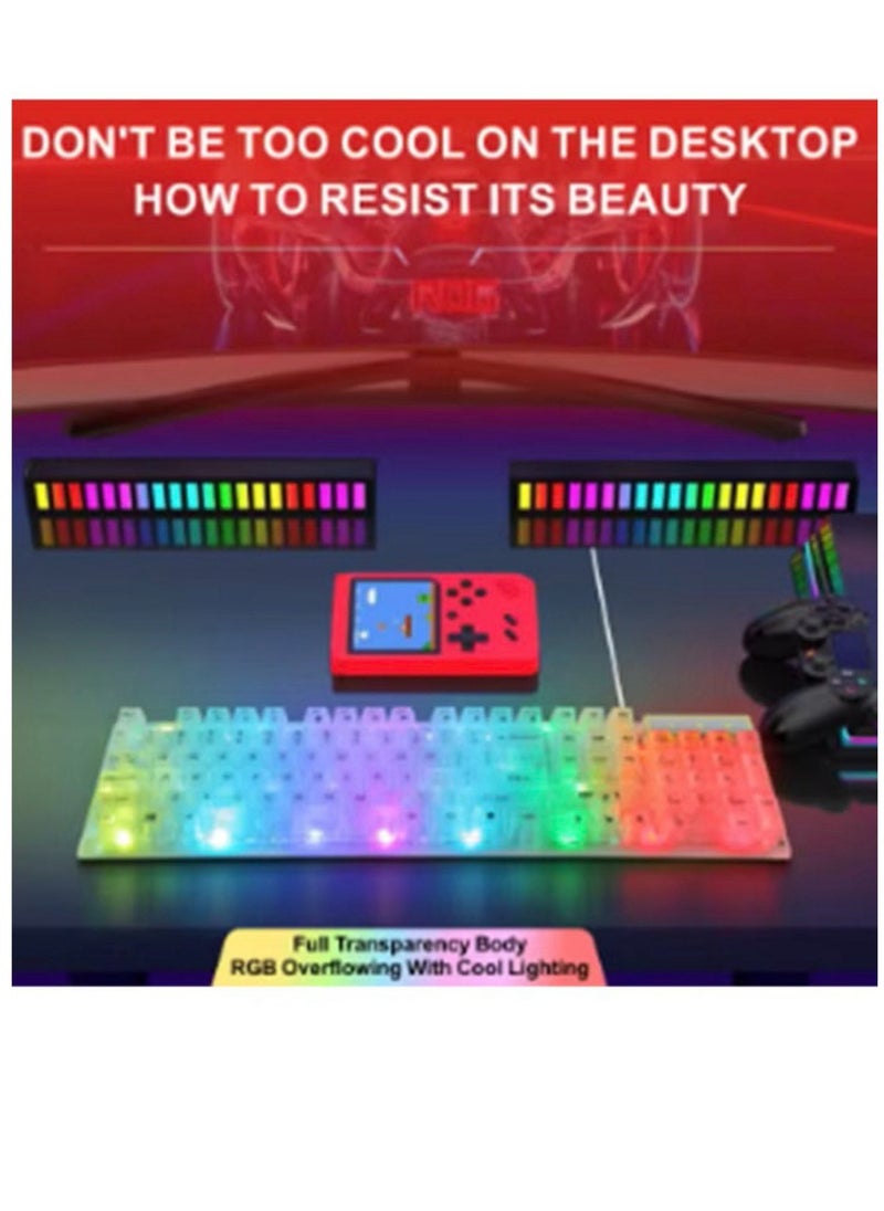 Generic - transparent keyboard with Fixed background lights with different mixed 7 colors 104 keys High quality - Image 1