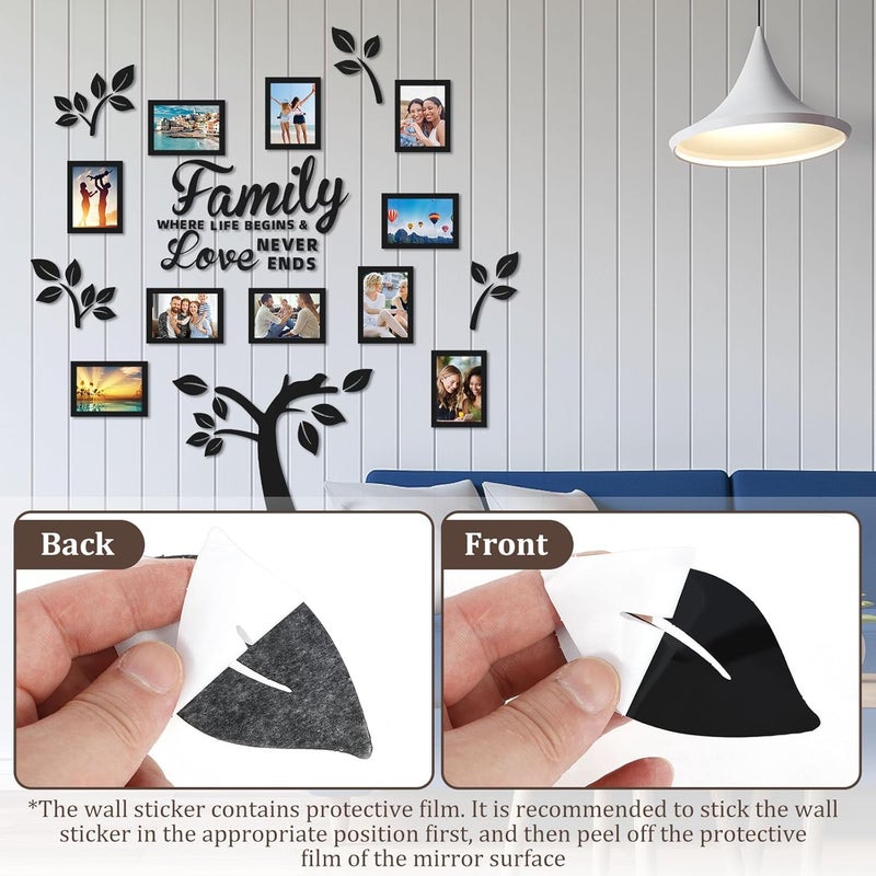 windforgecraft Family Tree Wall Decals Giant Family Photo Tree Wall Decal Mural DIY Decor Sticker DIY Photo Frame Tree Wall Stickers Acrylic Living Room Decorations for Bedroom Living Room Sofa TV Background - Image 4