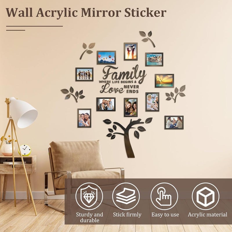 windforgecraft Family Tree Wall Decals Giant Family Photo Tree Wall Decal Mural DIY Decor Sticker DIY Photo Frame Tree Wall Stickers Acrylic Living Room Decorations for Bedroom Living Room Sofa TV Background - Image 3