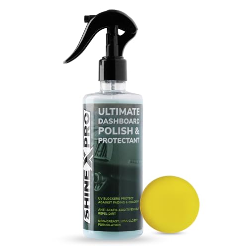 ShineXPro Dashboard Polish for Car Interior - Car Dashboard Polish & Protectant Restores Original Finish, UV Blockers Prevent Fading - Car Dashboard Cleaner with Non-Greasy, Less Reflective Formula - Image 1