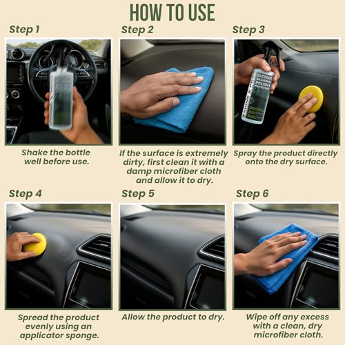 ShineXPro Dashboard Polish for Car Interior - Car Dashboard Polish & Protectant Restores Original Finish, UV Blockers Prevent Fading - Car Dashboard Cleaner with Non-Greasy, Less Reflective Formula - Image 5