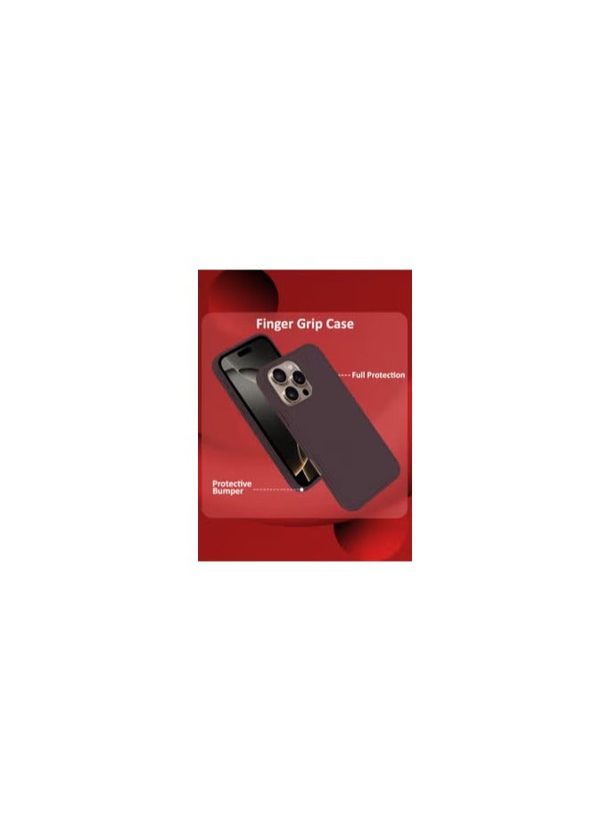 CATANES (for Apple iPhone 16 Pro) Case Premium PU Leather Back Cover with Stand Function Shockproof and Anti Scratch Finger Grip Case Cover / Merlot - Image 1