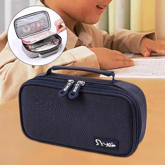 TEMSON Pencil Pouches for Kids, Stylish Pouch for Girls, Pencil Case for Girls and Boys, Pencil Pouches - Pencil Pouches for Kids, Stationary Organizer (6765)(Blue) - Image 2