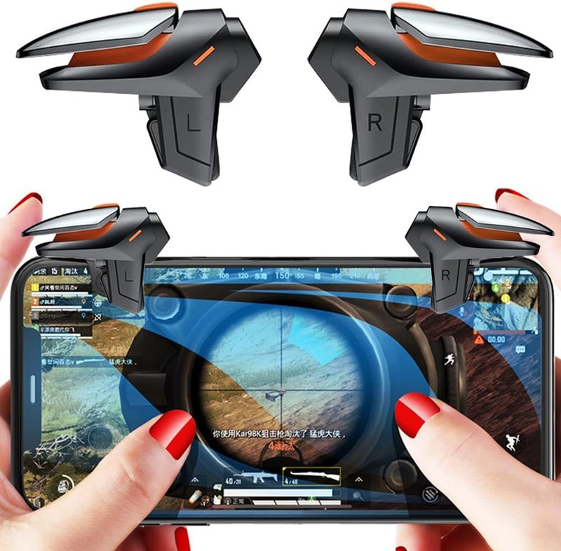 Rakizbe مشغلات لعبة PUBG للهواتف المحمولة، حساسية عالية للتصويب، وحدة تحكم ألعاب مع مقابض وأزرار عصا تحكم، تدعم هواتف iOS/Android الذكية - Image 1