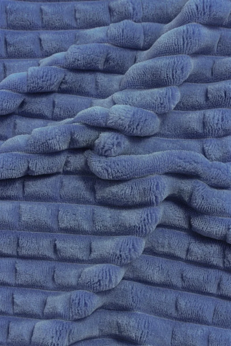 ميرينوس Modern Line 3 Piece Double Blanket Set Navy Blue