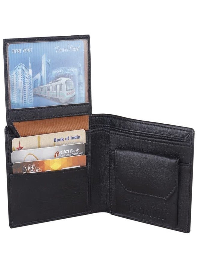 JnD RFID Protected Black Leather Wallet for Men 3 Card Slots | 1 Coin Pocket | 2 Hidden Compartment | 2 Currency Slots | 2 ID Compartment | Men's Wallet - Image 2