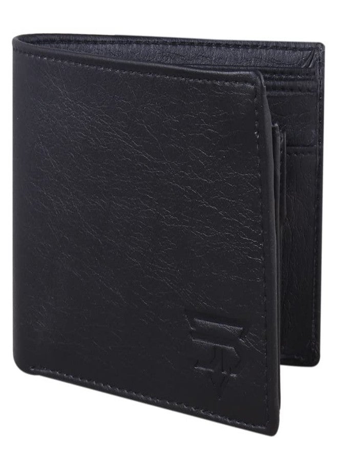 JnD RFID Protected Black Leather Wallet for Men 3 Card Slots | 1 Coin Pocket | 2 Hidden Compartment | 2 Currency Slots | 2 ID Compartment | Men's Wallet - Image 1