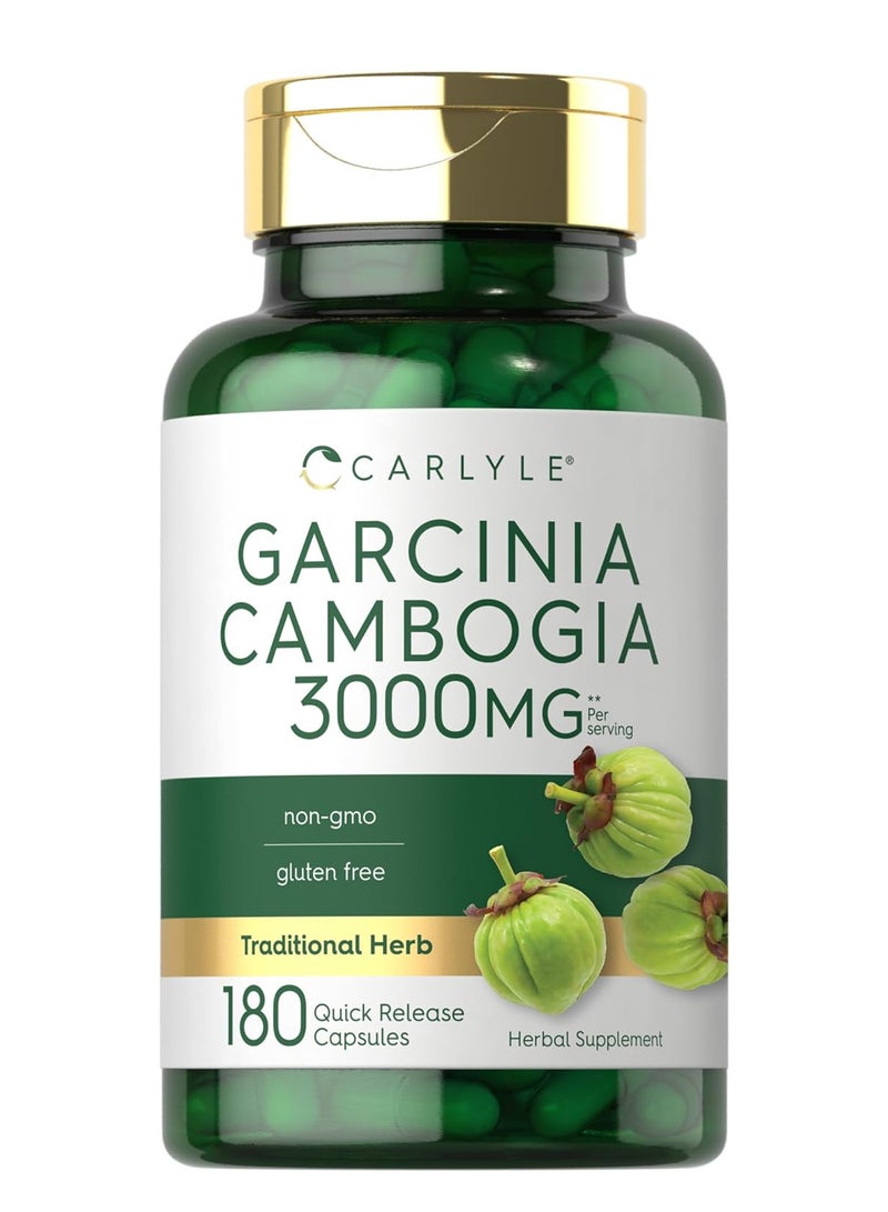 خلاصة جارسينيا كامبوجيا | 3000مجم | 180 كبسولة | مكمل غذائي غير معدّل وراثيًا وخالي من الغلوتين - Image 1