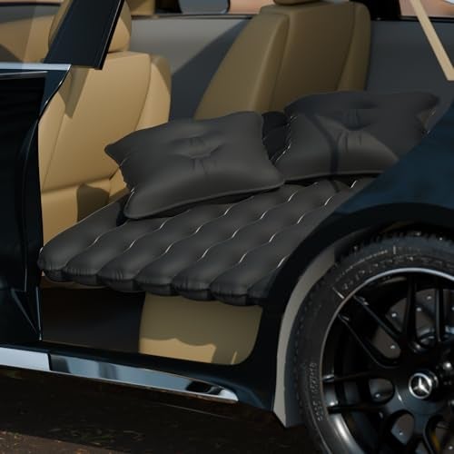 Lifelong Polypropylene Inflatable Air Mattress with Pump & 2 Air Pillows-Quick Inflatable Back Seat Bed, Portable Car Mattress, Compact Car Bed for Adults & Kids (LLCIB01, Black). Free Size - Image 1