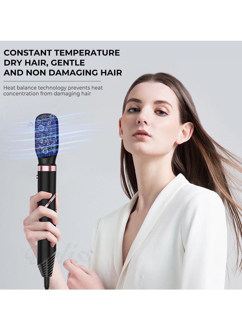 Captaintech High Speed Folding Hair Dryer Auto Hair Suction 6-in-1 Multi-Function Hot Air Comb Hair Dryer Straight & Hair  Curling Iron - Image 4