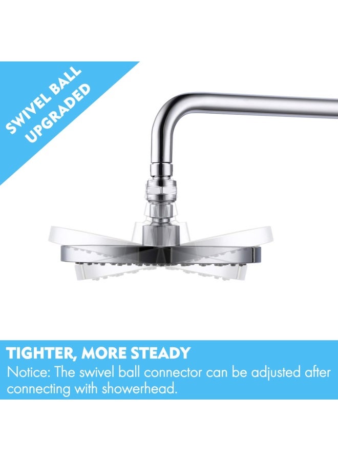 Kes Shower Connector Ball Joint Shower Head Swivel Ball Adapter Brass Adjustable Shower Arm Extension Universal Component Polish Chrome Psb101 Ch - Image 2
