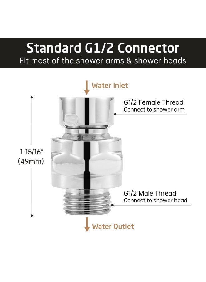 Kes Shower Connector Ball Joint Shower Head Swivel Ball Adapter Brass Adjustable Shower Arm Extension Universal Component Polish Chrome Psb101 Ch - Image 3