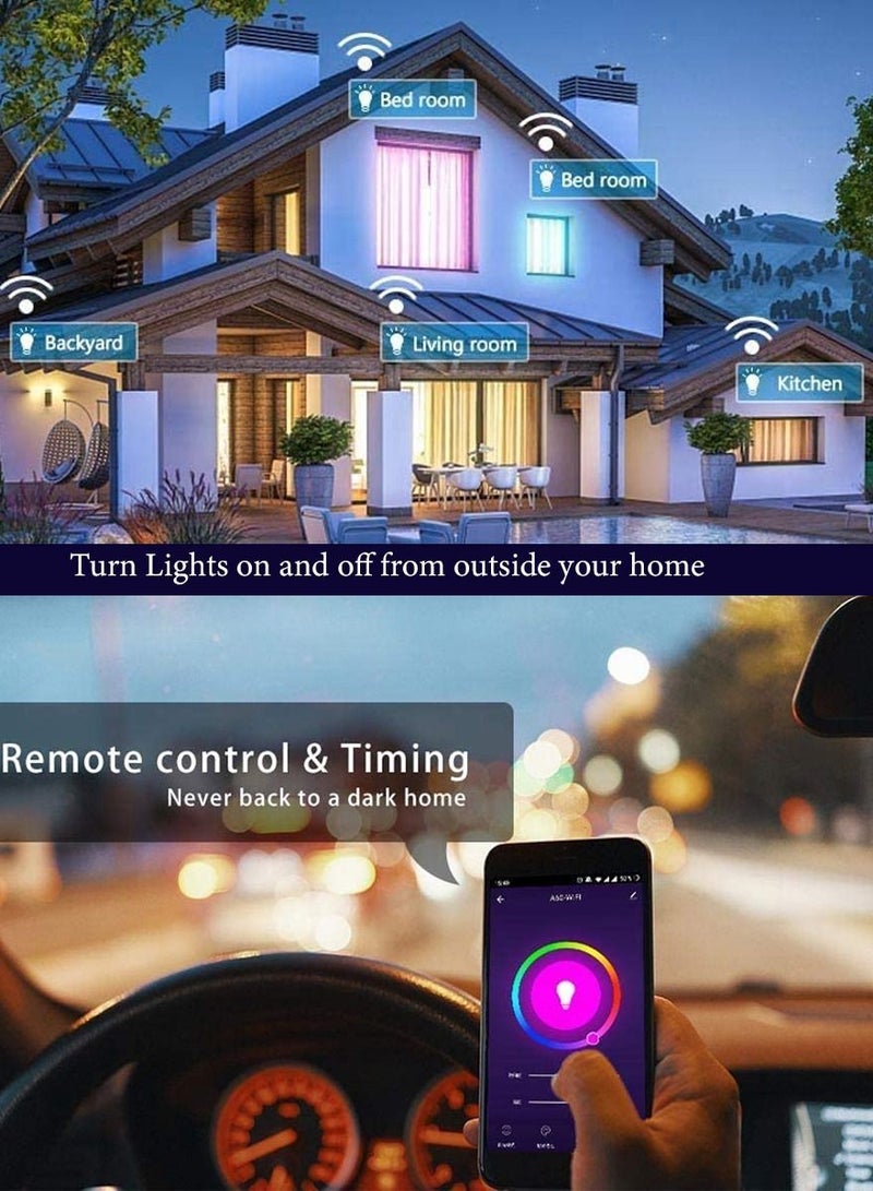 ULHYC Smart 10W Wi-Fi Bluetooth Bulb with 16 Million Colors Dimmable Light, 8 Modes, Compatible with Google Assistant and IFTTT, Energy Saving Smart Home Lighting for Indoor and Outdoor Use - Image 3