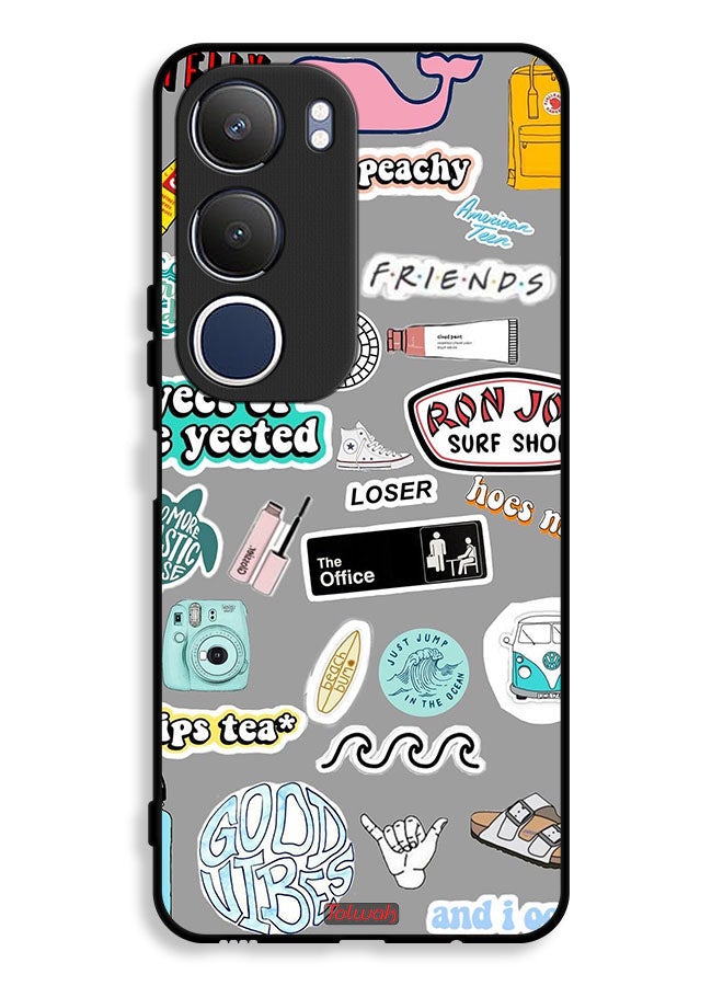 Tolwak Vivo Y19s 4G Protective Case Cover Good Vibes Stickers - Image 1