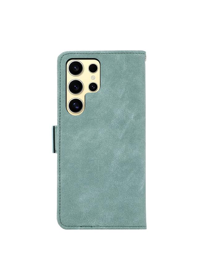S-TOP Case For Samsung Galaxy S24 Ultra 5G ABEEL Frosted Magnetic RFID Leather Phone Case - Image 3