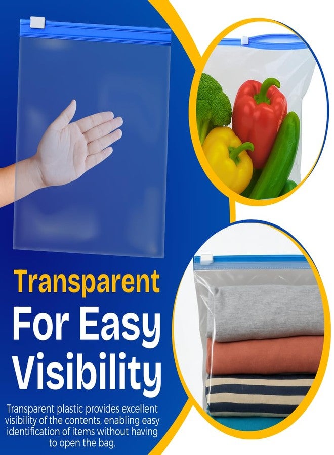 GREENTWISH Zip 'N' Seal Reusable Transparent Storage Bag with Slider Zip Lock, Organiser for Clothes, Shoes, Garment, Home and Travel, Space Saver Plastic Bag | Jumbo Size (14x16 Inch) | 10 Bags - Image 3