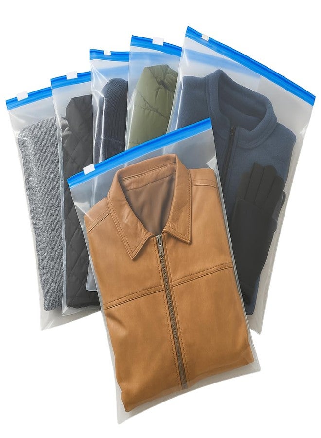GREENTWISH Zip 'N' Seal Reusable Transparent Storage Bag with Slider Zip Lock, Organiser for Clothes, Shoes, Garment, Home and Travel, Space Saver Plastic Bag | Jumbo Size (14x16 Inch) | 10 Bags - Image 1