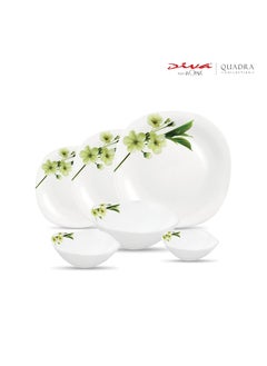 La Opala La Opala Diva, Quadra Collection, Opal Glass Dinner Set 29 pcs, Snowdrop, White  - Image 2