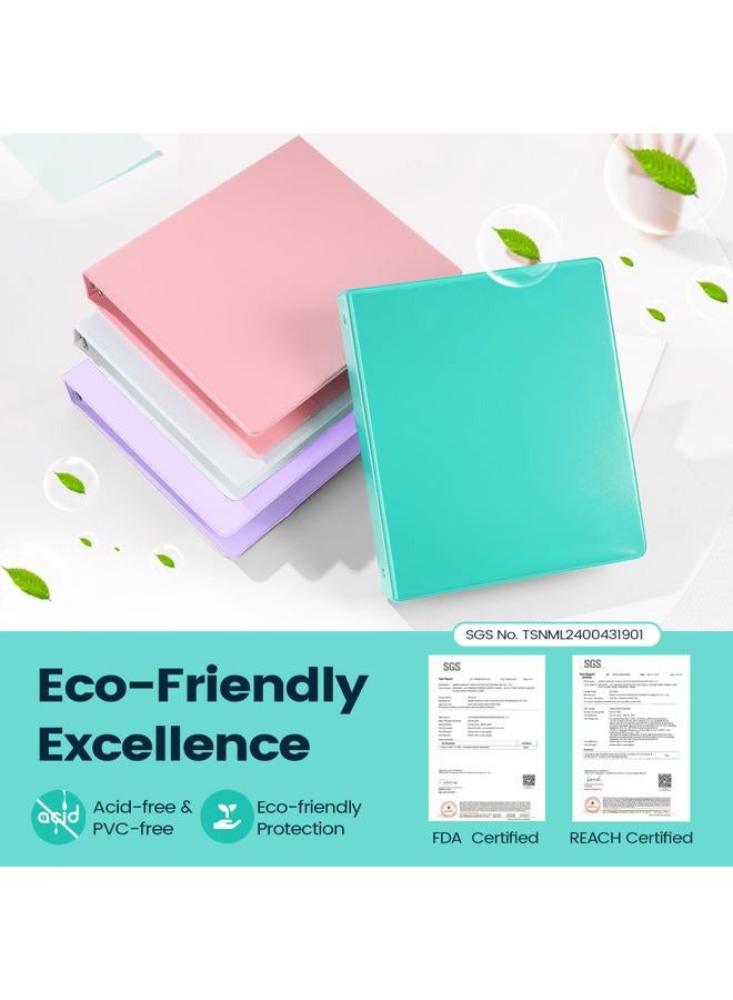 Sooez 2 Pack BinderX Extra Durable 3 Ring Binder, 2 Inch Binder Round Ring, Fits 900 Sheets of 8.5x11 Paper, Customizable View Cover with Inside Pockets, Cute School Supplies for Girls, Pink & Purple - Image 2
