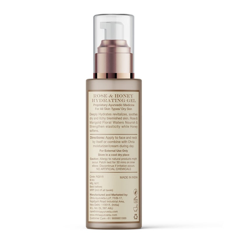 Ohria Ayurveda Rose  Honey Hydrating Face Gel  Firming Emollient  Soothing  Men  Women  For All Skin Types  50ml - Image 5