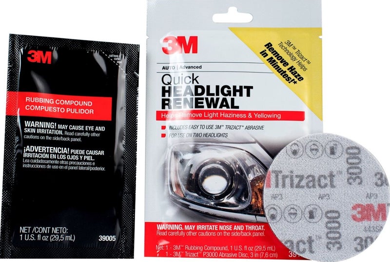 3M Quick Headlight Renewal, Helps Remove Light Haziness & Yellowing in Minutes, Hand Application, 39186, 1 Sachet - Image 2