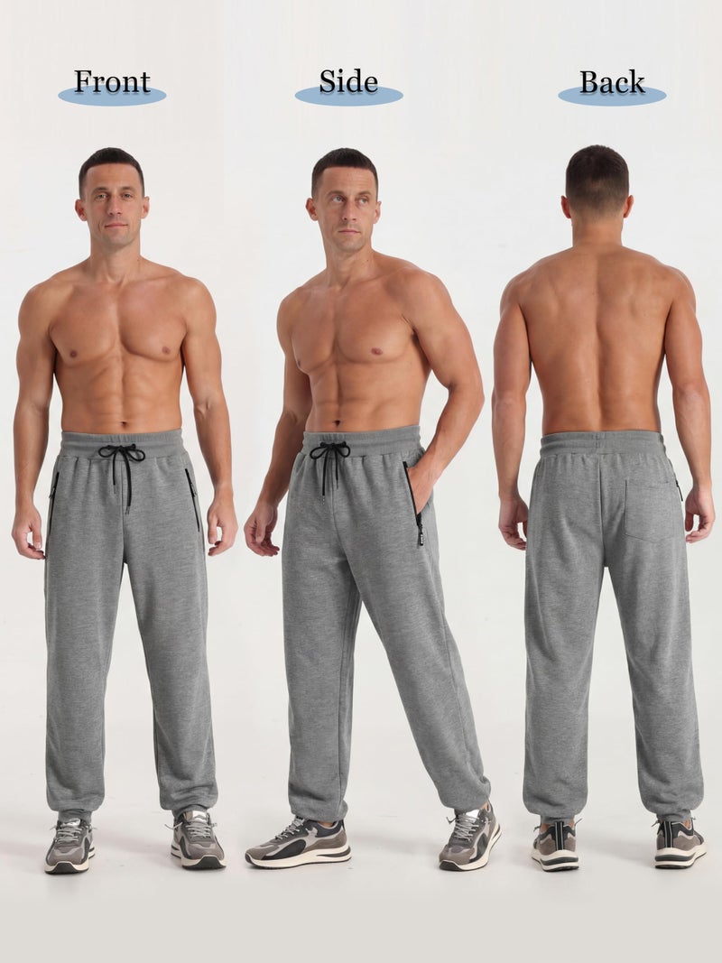 Aocku 4 Pack Mens Sweatpants Mens Athletic Joggers Pants with Zipper Pocket and Drawstring Workout Sweatpants Color A, XL - Image 2