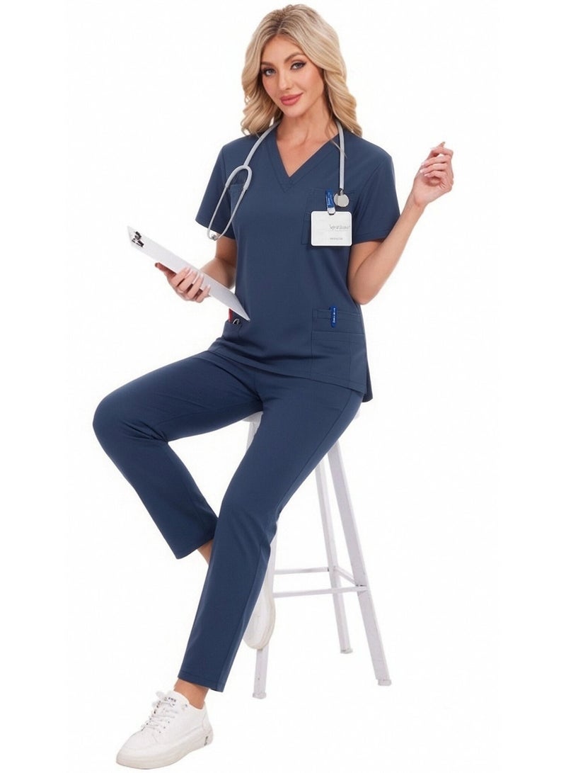 Joychic Womens Men Medical Scrubs Set Unisex Scrub Top and Scrub Pant Set Medical Uniform Scrubs Medical Uniform Set - Image 1
