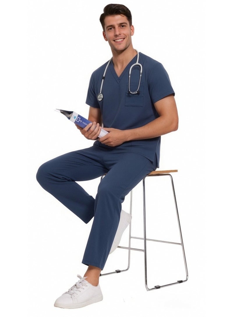 Joychic Womens Men Medical Scrubs Set Unisex Scrub Top and Scrub Pant Set Medical Uniform Scrubs Medical Uniform Set - Image 2