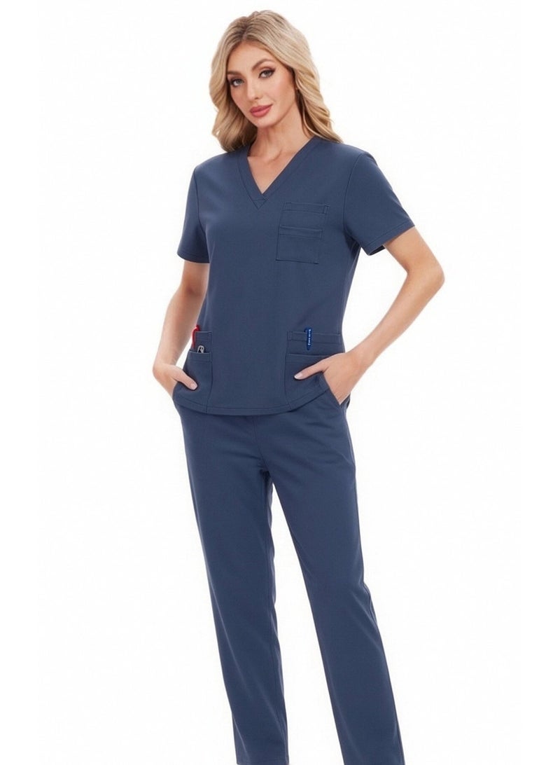 Joychic Womens Men Medical Scrubs Set Unisex Scrub Top and Scrub Pant Set Medical Uniform Scrubs Medical Uniform Set - Image 3