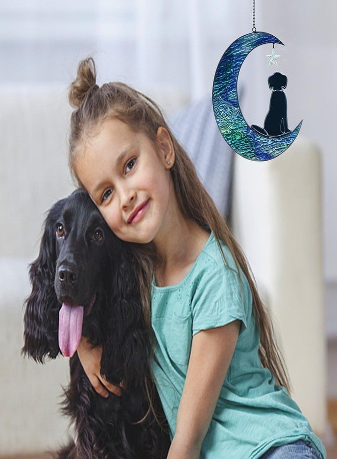 YT3 Studio Stained Glass Dog Decor Moon Window Hanging Suncatcher Pet Memorial Present Sympathy Gift for Dog Lovers - Image 5