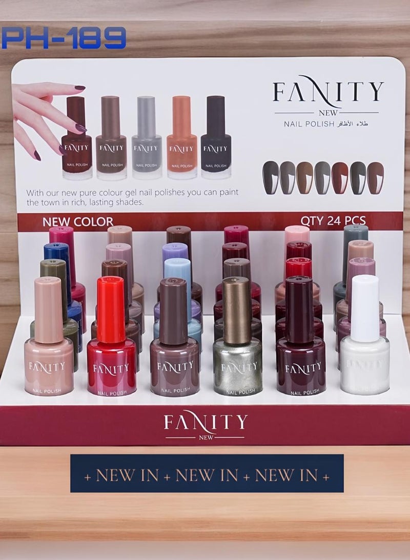 فانيتي طلاء الأظافر الجل الجديد ذو الألوان النقية 24 قطعة