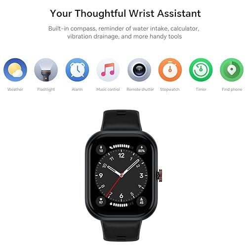 Honor Choice Watch| 1.95" AMOLED Display | Bluetooth Calling | 120 Workout Modes | 5 ATM Swim-Ready | Upto 12 Days Battery Life | Built-in Multi-System GNSS | SpO2, Heart Rate, Sleep Tracking (Black) - Image 3